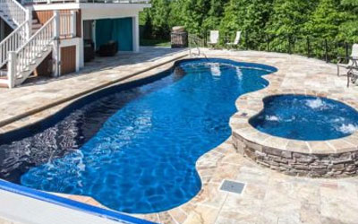 One-piece fiberglass pools